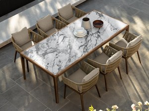 ROCF-034 Modern Wicker Outdoor Dining Set Weather-Resistant Rope Garden <b>Sofa</b> UV-Resistant PE <b>Rattan</b> Powder Coated Aluminum Frame - Product Image 4