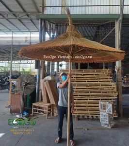 Tropical Thatch Foldable Umbrella | Eco-Friendly Outdoor Furniture for Resorts Hotels & Poolside Spaces | Custom Size - Product Image 3