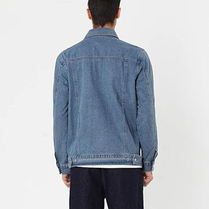 Customized Men Spring Woven Denim <b>Jacket</b> Distressed Frayed Patchwork Plaid <b>Trucker</b> Streetwear Vintage Washed Jean Denim <b>Jacket</b> - Product Image 3