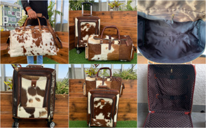 Los más nuevos bolsos de carro de equipaje de cuero de vaca genuino hechos a mano y juegos de bolsas de lona de viaje grandes de cuero de vaca genuino para Unisex - Product Image 3