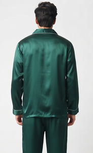 Ensemble de pyjama en soie 100% pour homme, streetwear d'hiver, vêtements de nuit en satin de qualité supérieure, coupe ample, vêtements de détente - Product Image 6