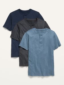 เสื้อยืดเฮนลีย์แขนสั้นถักสำหรับผู้ชาย ผ้าฝ้าย 100% ระบายอากาศ แห้งเร็ว สกรีนลายได้ตามต้องการ เสื้อยืดลำลอง - Product Image 3
