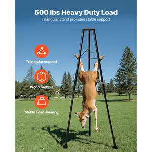 500 Lbs Capacité de charge Treuil de treuil de cerf Accessoire de dépouillement de jeu de chasse manuel Treuil de trépied de levage de Gambrel pour le nettoyage en mouvement - Product Image 2