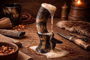 Cuerno Vikingo Artesanal Duradero de 12 Pulgadas con Soporte, Jarra Medieval para Cerveza y una Bolsa de Yute Única se Ofrece con el Cuerno - Product Image 3