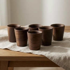 Gobelet en bois naturel de qualité supérieure, fabriqué à la main, écologique et durable, pour l'eau, les jus et les boissons - Product Image 4