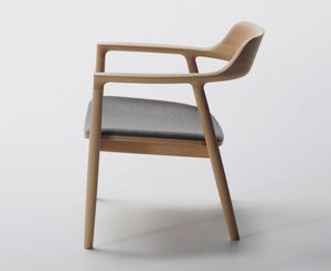Graceful Solid Teak Wood <b>Chair</b> with <b>Padded</b> Seat and Backrest Designed for Refined Comfort in Contemporary Interiors - Product Image 2