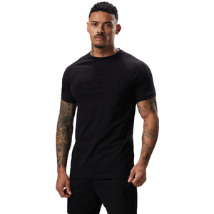 Custom Premium Muscle Fit T-shirts Gym T-shirt Heren 90% Gerecycled Polyester 10% Elastaan Heren T-shirt in bulk - Product Image 2