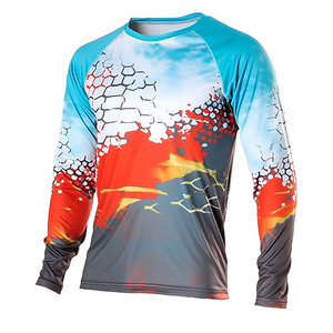 Maillot de cyclisme à manches raglan longues, séchage rapide, respirant, impression personnalisée, haut de sport - Product Image 1