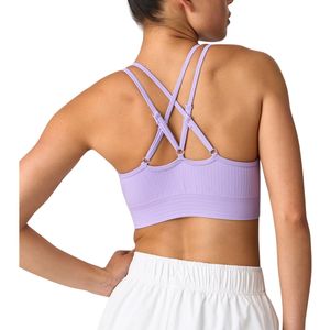 Soutien-gorge de sport sans couture pour femme, dos à bretelles, côtelé, pour gym, yoga, fitness, entraînement, vêtements de sport, logo personnalisé, fournisseur OEM en gros - Product Image 4
