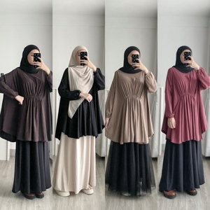 Tunique ample et respirante en viscose pour femme, coupe drapée, style modeste - Product Image 4