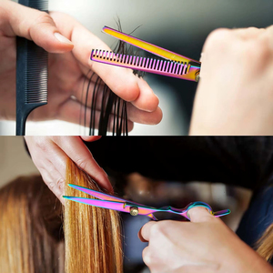 Ciseaux de coiffure professionnels en acier inoxydable, ciseaux de coupe colorés, ciseaux de toilettage, ciseaux de coupe de cheveux de qualité supérieure - Product Image 6