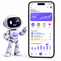 Conception UI/UX d'applications mobiles pour entreprises avec interface claire, flux de navigation fluide et expérience produit prête pour l'IA