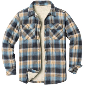 Chemises en flanelle à carreaux pour hommes, hiver, coton, épaisse, doublure en polaire, manches longues, chemise à carreaux rouges pour homme - Product Image 4