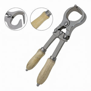 Pinzas de Castración Burdizzo de 12 Pulgadas, Acero Inoxidable, Manual, Sin Sangre, con Mango de Madera, Certificación CE, Veterinaria, Ganadería - Product Image 1