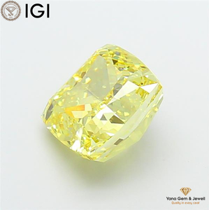 เพชรทรงคุชชั่น 5.01 กะรัต ความสะอาดระดับ VS1 สีเหลืองสดใส พร้อมใบรับรอง IGI เพชร CVD ที่เพาะเลี้ยงในห้องปฏิบัติการ สำหรับออกแบบเครื่องประดับของคุณ - Product Image 3