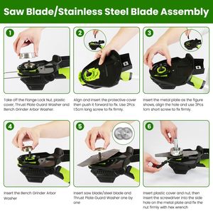 21V elettrico Cordless tosaerba erbaccia Edger String Trimmer 2x3000mAh batterie 3.6-4,6 piedi di lunghezza 90 gradi girevole angolo prato - Product Image 6
