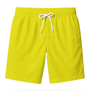 Pantalones Cortos de Hombre de Alta Calidad 2026, Color Amarillo Sólido, Casuales, con Cordón en la Cintura, Tejido Elástico, Corte Medio, Spandex - Product Image 1