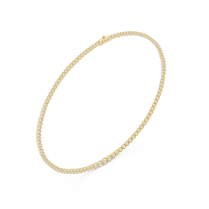 Collier chaîne tennis CLASSIQUE en or jaune 18 carats plaqué rhodium avec diamants de laboratoire taille brillant 11 carats pour fêtes et mariages - Product Image 3