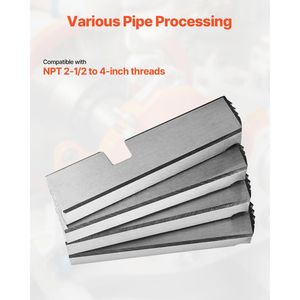 Set da 4 Maschi per Filettatura Tubi HSS per Mano Destra, da 2-1/2 a 4 Pollici NPT, per Macchine Filettatrici Integrate - Product Image 2