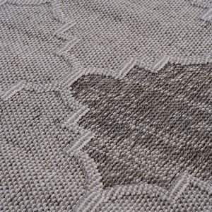 Alfombra LOOM and LUXE 6X9 para Interiores/Exteriores, Diseño de Celosía Blanco/Gris, Colección de Alfombras y Conjuntos Elegantes - Product Image 4
