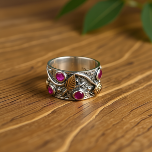 Bague en Moissanite de 6,0 grammes avec bande rubis, design de créateur - Product Image 3