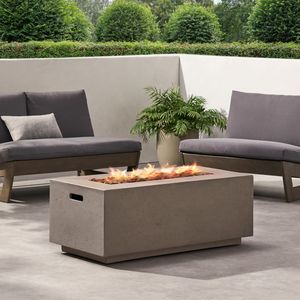 Brasero rectangulaire extérieur au propane en béton MgO de 40 000 BTU, 40 po, gris foncé - Couvercle de réservoir non inclus - Product Image 6