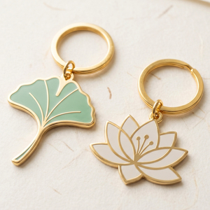 Personalized Floral Design Enamel <b>Keyrings</b>, Marktex - Product Image 2