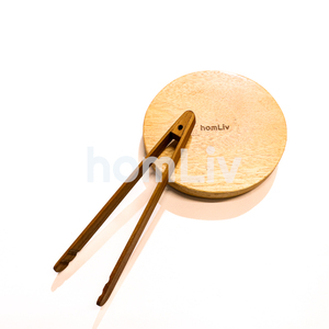 Pinces à nourriture en teck miniatures écologiques, durables, sans peinture ni vernis, halal, personnalisées pour la cuisine - Product Image 1