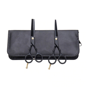 2026 Customized High Quality Black Coated Professional Saloon Hair-cutting <b>Barber</b> Thinning Scissors <b>Set</b> - Product Image 1