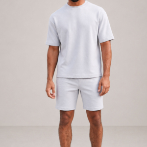 Conjunto de Camiseta y Pantalones Cortos de Dos Piezas para Hombre, Transpirable, Informal, Otoñal, con Logotipo Personalizado al por Mayor - Product Image 2