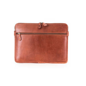 Housse pour ordinateur portable en cuir véritable classique avec fermeture à glissière, étui de protection pour ordinateurs portables - Product Image 5