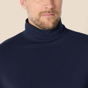 Wholesale <b>Mens</b> <b>Turtle</b> High <b>Neck</b> Long Sleeve Shirt Casual Solid Color Ribbed Knit Undershirt For Daily Wear Comfortable For <b>Men</b> - Product Image 3