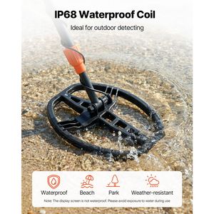 Rilevatore d'oro professionale ad alta precisione per adulti, metal detector in alluminio da 10 pollici, bobina di ricerca impermeabile IP68, display e cuffie - Product Image 6