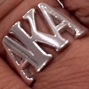 AKA Silver Cutout <b>Ring</b> for Women Elegant Greek Letter Design Luxury Fashion Jewelry Stylish Sorority <b>Statement</b> <b>Ring</b> Custom - Product Image 4