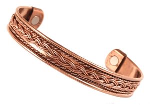 Handcrafted <b>Copper</b> Bracelet Handcuff Magnetic Bracelet with Stunning Artistic Design for All Ages - Product Image 4