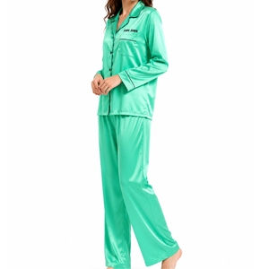 Ensemble de vêtements de nuit à manches longues pour femmes, vêtements décontractés pour la maison, vêtements de détente, tissu doux, fermeture à boutons, ensemble de vêtements de nuit classiques et lisses - Product Image 3