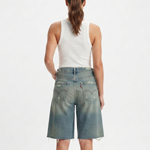 Women's <b>High</b> <b>Waist</b> Distressed Denim <b>Shorts</b> With Drawstring <b>High</b> Quality Streetwear Denim <b>Shorts</b> Ladies - Product Image 3