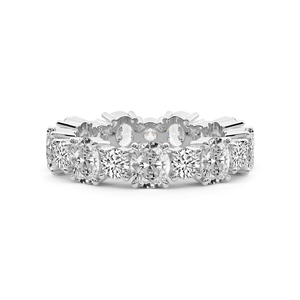 แหวนเพชรทรงวงรีและทรงกลม Mariah ดีไซน์เนอร์ ทอง 10k/12k/14k/18k แหวนเพชรแล็บแบบ Eternity แหวนเปิดวงแหวนสำหรับใส่ทุกวัน แหวนแต่งงานสำหรับผู้หญิง - Product Image 1