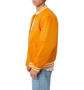 เสื้อแจ็คเก็ตวาร์ซิตี้สีส้มสำหรับผู้ชาย ทรงปกติ สีพื้น ติดกระดุมด้านหน้า ปกเสื้อพับลง สไตล์ลำลอง ใส่ได้ในฤดูใบไม้ร่วง - Product Image 5