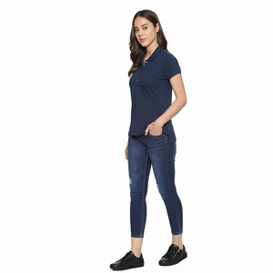 T-shirts décontractés à manches courtes pour femmes, design personnalisé 2026, tricotés en coton 100% respirant, couleur unie - Product Image 6