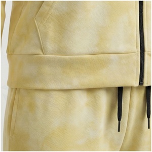 Women <b>Tie</b> <b>Dye</b> Hooded Tracksuit <b>Set</b> Full Sleeve Zipper Sweatshirt Jogger Pants Casual Spring Outfit Gradient Color 100% Cotton - Product Image 5
