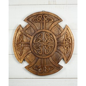Décoration murale en bois de Sheesham avec nœud celtique - Croix en bois artisanale - Product Image 1