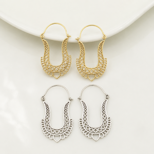 Pendientes de Aro Bohemios, Chapados en Oro, de Latón, con Diseño de Ondas en Tono Plateado y Dorado, Joyería de Moda Unisex - Product Image 1