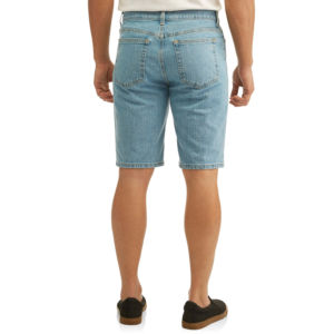 Shorts en jean délavé pour homme, taille mi-haute, coupe droite, décontracté, respirant, en coton tissé, pour l'été - Product Image 5