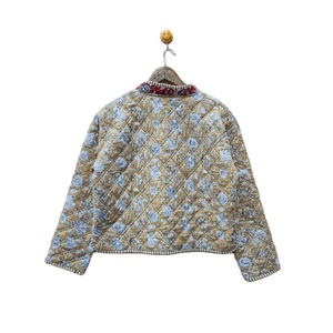 Veste matelassée en coton imprimé vintage faite à la main pour femmes vêtements d'extérieur bohème chic doublure en lin rayure respirant hiver - Product Image 6