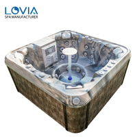 Bain à remous SPA de luxe avec jets de massage Baignoire SPA extérieure pour 6 personnes Bain à remous en acrylique de haute qualité