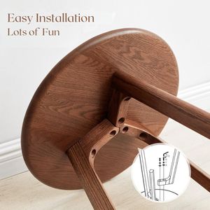 Modern Round Solid Wood Side <b>Table</b> with 3 Legs, Walnut <b>End</b> <b>Table</b> for Living Room, Bedroom, <b>Sofa</b> & Apartment - Product Image 2