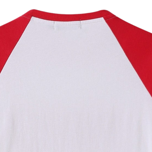 T-shirt personnalisé pour femmes avec lettres grecques, blanc et rouge, manches raglan, broderie en chenille, DST Delta Sigma Theta - Product Image 5