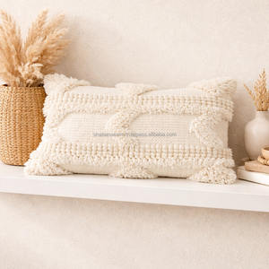 Bohemian Wool Throw Cotton Pillow Case Diamond Pattern for <b>Sofa</b> Decor Durable Living Room <b>Sofa</b> <b>Moroccan</b> Pillow Cover From India - Product Image 3