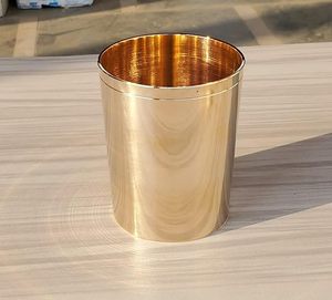 ชุดถาดทองแดงเรียบง่าย ผิวมันเงา ดีไซน์มินิมอล ถาดกลม พร้อมชาม แก้วน้ำ ช้อน สวยงามเรียบร้อย - Product Image 5